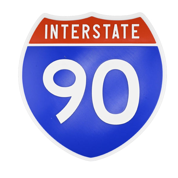 Interstate 90 Road Sign Replica – Personalized Travel Sign | Home & Office Wall Decor (8.54” x 8.53”)