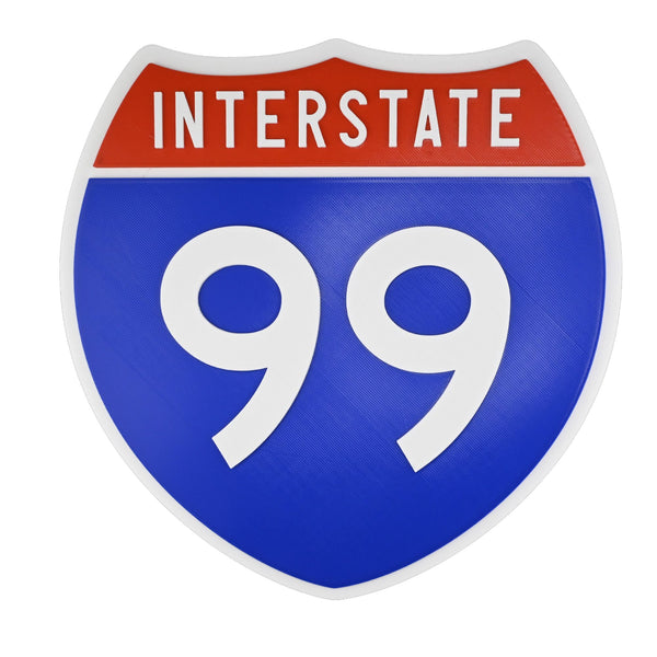 Interstate 99 Road Sign Replica – Personalized Travel Sign | Home & Office Wall Decor (8.54” x 8.53”)