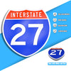 Interstate 27 Road Sign Replica – Personalized Travel Sign | Home & Office Wall Decor (8.54” x 8.53”)
