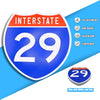 Interstate 29 Road Sign Replica – Personalized Travel Sign | Home & Office Wall Decor (8.54” x 8.53”)