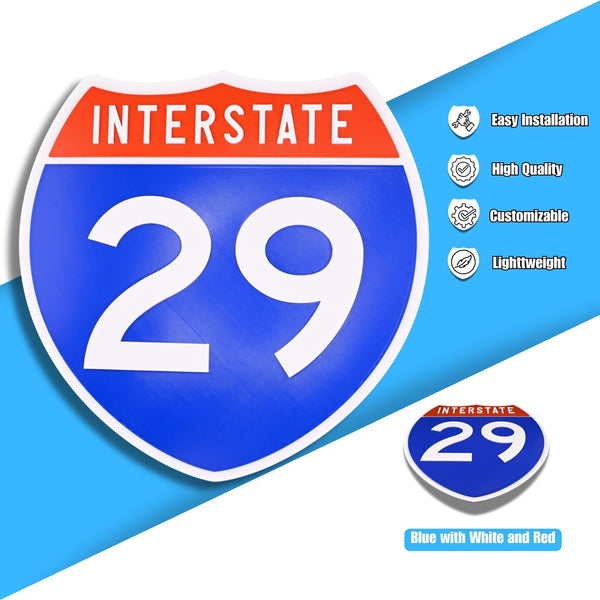 Interstate 29 Road Sign Replica – Personalized Travel Sign | Home & Office Wall Decor (8.54” x 8.53”)