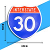 Interstate 30 Road Sign Replica – Personalized Travel Sign | Home & Office Wall Decor (8.54” x 8.53”)77