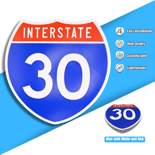 Interstate 30 Road Sign Replica – Personalized Travel Sign | Home & Office Wall Decor (8.54” x 8.53”)77