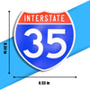 Interstate 35 Road Sign Replica – Personalized Travel Sign | Home & Office Wall Decor (8.54” x 8.53”)
