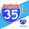 Interstate 35 Road Sign Replica – Personalized Travel Sign | Home & Office Wall Decor (8.54” x 8.53”)