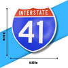 Interstate 41 Road Sign Replica – Personalized Travel Sign | Home & Office Wall Decor (8.54” x 8.53”)