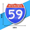Interstate 59 Road Sign Replica – Personalized Travel Sign | Home & Office Wall Decor (8.54” x 8.53”)