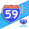 Interstate 59 Road Sign Replica – Personalized Travel Sign | Home & Office Wall Decor (8.54” x 8.53”)