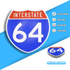 Interstate 64 Road Sign Replica – Personalized Travel Sign | Home & Office Wall Decor (8.54” x 8.53”)