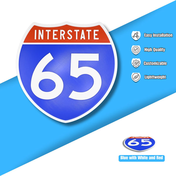 Interstate 65 Road Sign Replica – Personalized Travel Sign | Home & Office Wall Decor (8.54” x 8.53”)