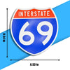 Interstate 69 Road Sign Replica – Personalized Travel Sign | Home & Office Wall Decor (8.54” x 8.53”)