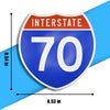 Interstate 70 Road Sign Replica – Personalized Travel Sign | Home & Office Wall Decor (8.54” x 8.53”)