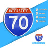 Interstate 70 Road Sign Replica – Personalized Travel Sign | Home & Office Wall Decor (8.54” x 8.53”)