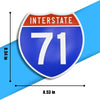 Interstate 71 Road Sign Replica – Personalized Travel Sign | Home & Office Wall Decor (8.54” x 8.53”)
