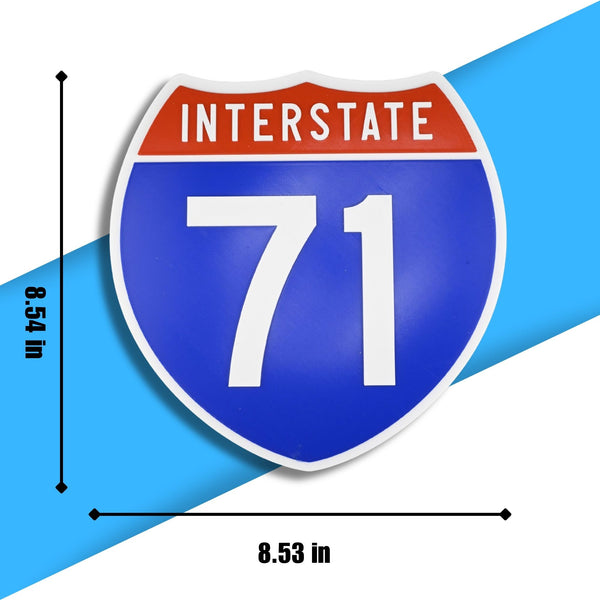 Interstate 71 Road Sign Replica – Personalized Travel Sign | Home & Office Wall Decor (8.54” x 8.53”)