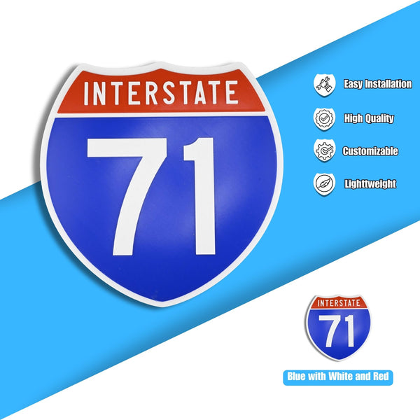 Interstate 71 Road Sign Replica – Personalized Travel Sign | Home & Office Wall Decor (8.54” x 8.53”)