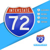 Interstate 72 Road Sign Replica – Personalized Travel Sign | Home & Office Wall Decor (8.54” x 8.53”)