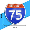 Interstate 75 Road Sign Replica – Personalized Travel Sign | Home & Office Wall Decor (8.54” x 8.53”)