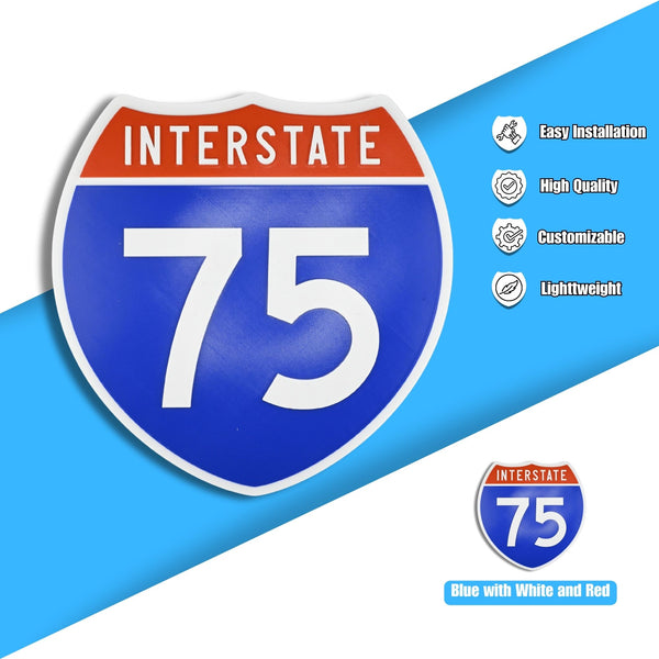 Interstate 75 Road Sign Replica – Personalized Travel Sign | Home & Office Wall Decor (8.54” x 8.53”)