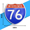 Interstate 76 Road Sign Replica – Personalized Travel Sign | Home & Office Wall Decor (8.54” x 8.53”)