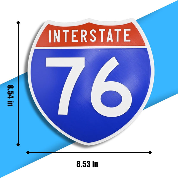 Interstate 76 Road Sign Replica – Personalized Travel Sign | Home & Office Wall Decor (8.54” x 8.53”)