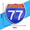 Interstate 77 Road Sign Replica – Personalized Travel Sign | Home & Office Wall Decor (8.54” x 8.53”)