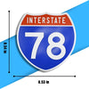 Interstate 78 Road Sign Replica – Personalized Travel Sign | Home & Office Wall Decor (8.54” x 8.53”)