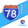 Interstate 78 Road Sign Replica – Personalized Travel Sign | Home & Office Wall Decor (8.54” x 8.53”)