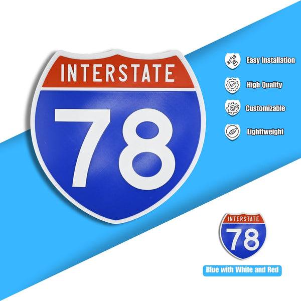 Interstate 78 Road Sign Replica – Personalized Travel Sign | Home & Office Wall Decor (8.54” x 8.53”)