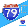 Interstate 79 Road Sign Replica – Personalized Travel Sign | Home & Office Wall Decor (8.54” x 8.53”)