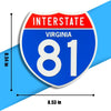 Interstate 81 Road Sign Replica – Personalized Travel Sign | Home & Office Wall Decor (8.54” x 8.53”)