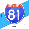 Interstate 81 Road Sign Replica – Personalized Travel Sign | Home & Office Wall Decor (8.54” x 8.53”)