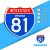 Interstate 81 Road Sign Replica – Personalized Travel Sign | Home & Office Wall Decor (8.54” x 8.53”)