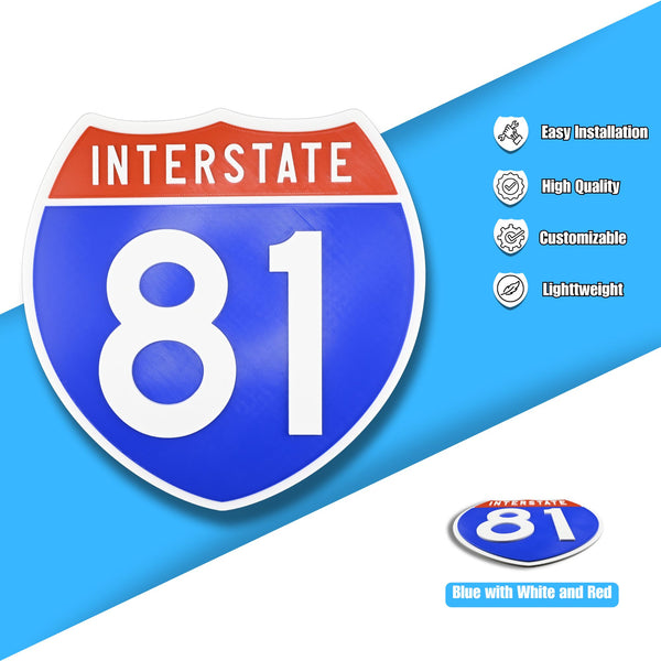 Interstate 81 Road Sign Replica – Personalized Travel Sign | Home & Office Wall Decor (8.54” x 8.53”)