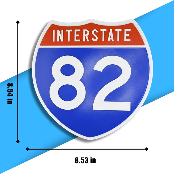 Interstate 82 Road Sign Replica – Personalized Travel Sign | Home & Office Wall Decor (8.54” x 8.53”)