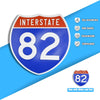 Interstate 82 Road Sign Replica – Personalized Travel Sign | Home & Office Wall Decor (8.54” x 8.53”)