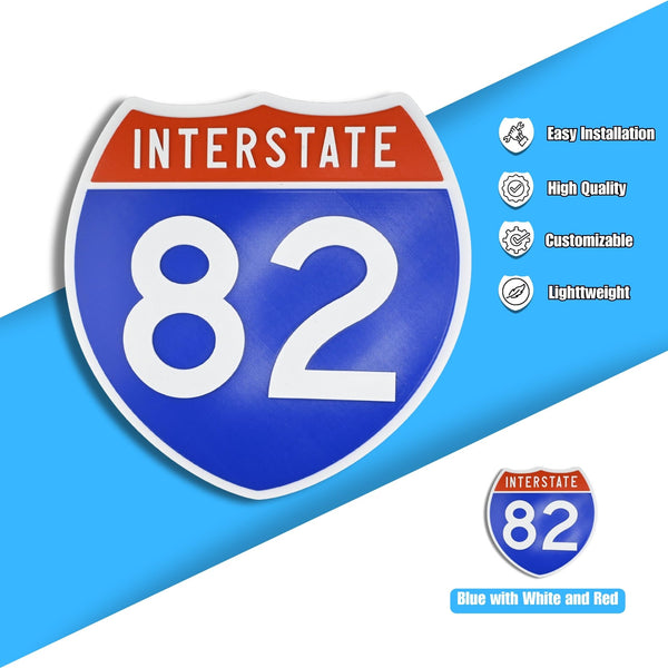 Interstate 82 Road Sign Replica – Personalized Travel Sign | Home & Office Wall Decor (8.54” x 8.53”)