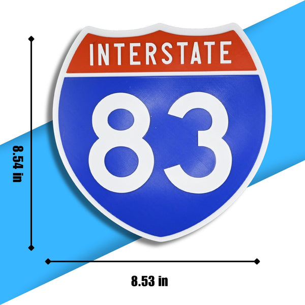 Interstate 83 Road Sign Replica – Personalized Travel Sign | Home & Office Wall Decor (8.54” x 8.53”)