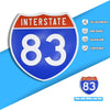 Interstate 83 Road Sign Replica – Personalized Travel Sign | Home & Office Wall Decor (8.54” x 8.53”)