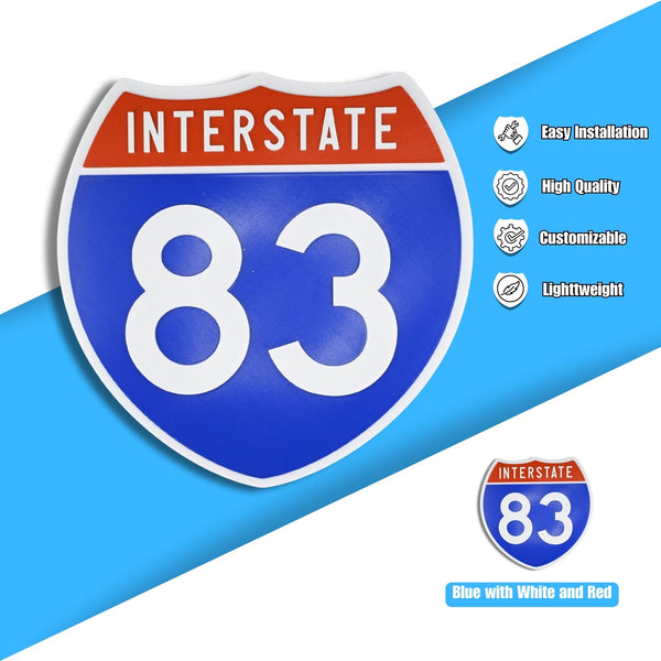 Interstate 83 Road Sign Replica – Personalized Travel Sign | Home & Office Wall Decor (8.54” x 8.53”)