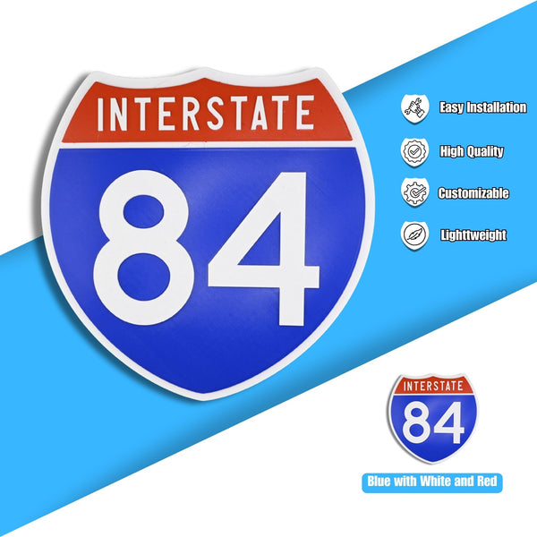 Interstate 84 Road Sign Replica – Personalized Travel Sign | Home & Office Wall Decor (8.54” x 8.53”)