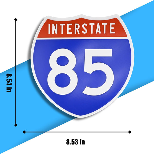 Interstate 85 Road Sign Replica – Personalized Travel Sign | Home & Office Wall Decor (8.54” x 8.53”)