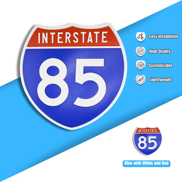 Interstate 85 Road Sign Replica – Personalized Travel Sign | Home & Office Wall Decor (8.54” x 8.53”)