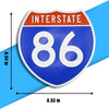 Interstate 86 Road Sign Replica – Personalized Travel Sign | Home & Office Wall Decor (8.54” x 8.53”)