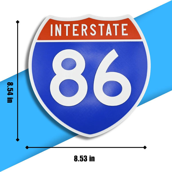 Interstate 86 Road Sign Replica – Personalized Travel Sign | Home & Office Wall Decor (8.54” x 8.53”)
