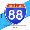 Interstate 88 Road Sign Replica – Personalized Travel Sign | Home & Office Wall Decor (8.54” x 8.53”)