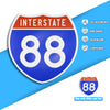 Interstate 88 Road Sign Replica – Personalized Travel Sign | Home & Office Wall Decor (8.54” x 8.53”)
