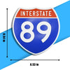Interstate 89 Road Sign Replica – Personalized Travel Sign | Home & Office Wall Decor (8.54” x 8.53”)