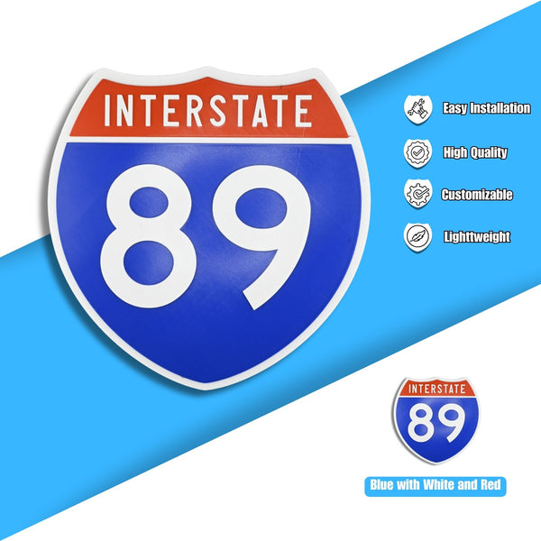 Interstate 89 Road Sign Replica – Personalized Travel Sign | Home & Office Wall Decor (8.54” x 8.53”)