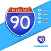 Interstate 90 Road Sign Replica – Personalized Travel Sign | Home & Office Wall Decor (8.54” x 8.53”)